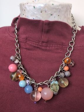 Multicolor Bead Charm Necklace - Women Jewelry